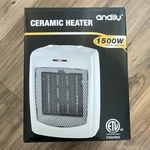 Andily FH105A-W Ceramic Heater 1500W Adjustable Thermostat Safety New. Price: $21.00.
