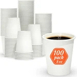 100 Count Coffee Cups 8 Oz Leakfree Food Safe Paper Hot Disposabl New. Price: $15.81.