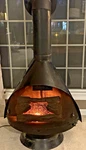 Mid Century Modern Cone Fireplace Vintage Black Malm Style Electric Log 30" Mcm Used. Price: $749.99.