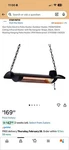 Star Patio Electric Infrared Hanging Heater 750W/1500W Black Rectangular IP44 New. Price: $110.00.