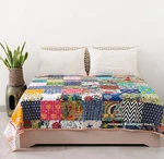 Hand Block Printed Patchwork Quilted Indian Cotton King Size Blanket Throw New. Price: $112.49.