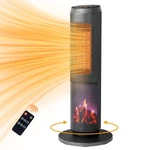 Zokop 1500W Space Heater With 3D Flame, 60 Oscillating Tower Remote New. Price: $46.99.