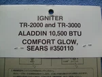 *2-PACK* Igniter Coil Aladdin TR-2000 TR3000, Sears 350110 Kerosene Heaters New. Price: $24.99.