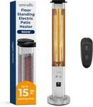 Serenelife 900W Floor Standing Electric Patio Heater W/ Three Power Settings New. Price: $69.99.