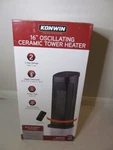 Konwin 16" Oscillating Ceramic Tower Heater For Medium Room Size, NSBK-150SK57R New. Price: $64.95.