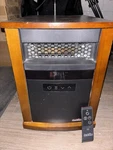 Duraflame Infrared Electric Portable Heater Remote Timer Brown Black Wood Metal Used. Price: $49.00.