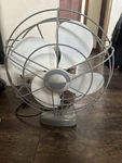 Mid Century Grey Victor Electric Victron Oscillating 14" Fan Model 3127 Used. Price: $50.00.