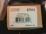 Mars 67915 Robertshaw 41-402 Hot Surface Furnace Igniter Rheem Armstrong Ignitor New. Price: $19.50.