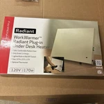 Marley 202SLB Radiant Plug-in Under Desk Heater 15"H X 22"L 1"D New. Price: $114.99.