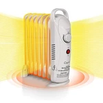 White Portable Room 7-FIN Electric Indoor Space Heater With Thermostat New. Price: $37.19.