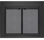 Uniflame Roman Black Bi-fold Style Fireplace Doors, Smoke Tempered Glass, Medium Open. Price: $145.00.
