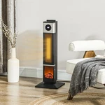Homcom 1400W Electric Fireplace Heater With Oscillation, Timer, Black New. Price: $50.99.