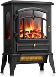 22" Electric Fireplace Heater With Adjustable 3D Flames, Black New. Price: $146.95.