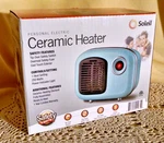 Heater Soleil Personal Electric Ceramic Blue New 250 Watts MH-08M Cool Touch. Price: $19.99.