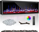 72 " Electric Fireplace Recessed & Wall Mounted Linear Heater 1500W New. Price: $952.39.