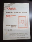 Aladdin Portable Kerosene Heater Model TR2000 & TR3000 Owners Instruction Manual Good. Price: $6.00.
