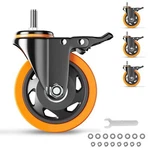 3 Inch Wheels 2200LBS, Threaded Stem Casters Set Of 4 Multi-color New. Price: $42.08.