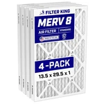 Filter King 13.5X29.5X1 Air 4-PACK Merv 8 Actual Size .75" New. Price: $54.52.