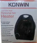 Konwin Compact Electric Heater 750/1500 120V Fan Forced Adjustable Thermostat New. Price: $29.99.