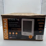 Cadet Com-pak 67508 Fan-forced Wall Heater 1000W 120V With Thermostat White New. Price: $99.99.