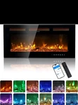 Zokop 36" Smart Wifi Electric Fireplace, 1500W Wall Recessed/mounted, Freestand New. Price: $99.99.