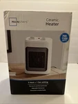 Mainstays 700-1500W White Ceramic Fan-forced Electric Space Heater New. Price: $16.00.