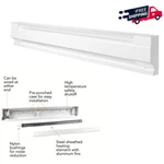 1250W 5-FOOT Electric Baseboard Heater Convection Heating Home Durable White New. Price: $104.07.