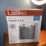 Lasko 1500W Electric Ceramic Space Heater/fan For Bathroom And Home - White Open. Price: $25.45.