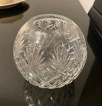 Crystal Rose Bowl Vase With Diamond And Fan Cut Design - Europe/mid 20TH Century Used. Price: $49.99.