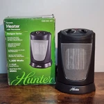 Hunter Ceramic Heater 1500W Thermostat & Oscillation Portable Space New. Price: $49.99.