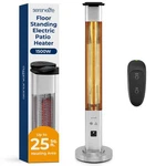 Serenelife 1500W Floor Standing Electric Patio Heater W/ Three Power Settings New. Price: $234.99.