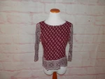 Lucky Brand Small Boho 3/4 Lengt Sleeve Border Print Viscose Knit Top Shirt 4167 Pre-owned. Price: $16.99.