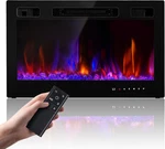 30" Electric Fireplace Insert With Remote, 12 Flame Colors, Wall Mounted New. Price: $283.99.