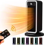 Space Heater, 1500W Ptc With Eco Thermostat System, Oscillating Black New. Price: $56.17.