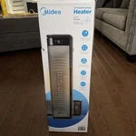 New Midea Ceramic Dual-flex Tower Heater, Gray 5 Setting W/remote MSHC23R6BB. Price: $49.99.