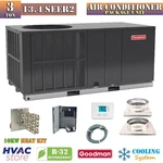 Goodman Ton 13.4 SEER2 Air Conditioner Package Unit Horizontal + Install Kit New. Price: $3980.00.