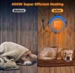 Turbro Neighborhood Dog House Heater 400W, Wall Mount, 10FT Anti Bite Cord- Open. Price: $71.00.