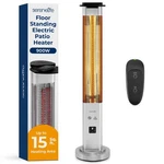 Serenelife 900W Floor Standing Electric Patio Heater W/ Three Power Settings New. Price: $129.99.