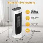 Tower Space Heater 1500W White For Indoor Large Room With Remote 12H Timer New. Price: $40.96.