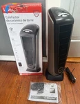 Lasko 1500-WATT Ceramic Tower Indoor Electric Space Heater W/thermostat & Remote Open. Price: $51.99.