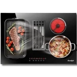 Cooksir 30 Inch Electric Cooktop With Ductless Downdraft Open. Price: $1199.99.