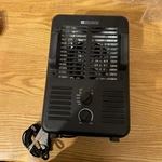1500-WATT Electric Space Heater With Thermostat For Indoor Use Open. Price: $30.00.