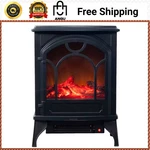 21.5IN Freestanding Electric Fireplace Heater Classic Log Design Black New. Price: $150.99.