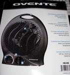 Ovente Desk Fan Heater Carry Handle Adjustable Thermostat Power Indicator Light Open. Price: $19.99.