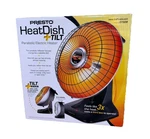 New Presto Heatdish Plus Tilt Parabolic Radiant Heater, Reflective, Electric Open. Price: $95.00.