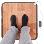 Heated Floor Mat - Foot Warmer Under Desk, 19.7X21.7 In, Light Brown New. Price: $41.99.