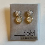 Soleil 18K Gold Plated Heart Jewelry Set Crystal Rhinestone Earrings Pendant New. Price: $24.99.