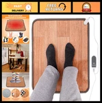 Heated Floor Mat - Electric Foot Warmer For Home Office, 19.7X21.7IN, 3 Timers, New. Price: $51.99.