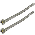 Highcraft Braided Faucet Connector 12" Long, Stainless In, Steel. Price: $29.45.
