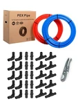 Efield Rolls 1/2"X100FT (200FT) Pex Pipe, 30 Poly Crimp Fittings,cutter New. Price: $69.99.